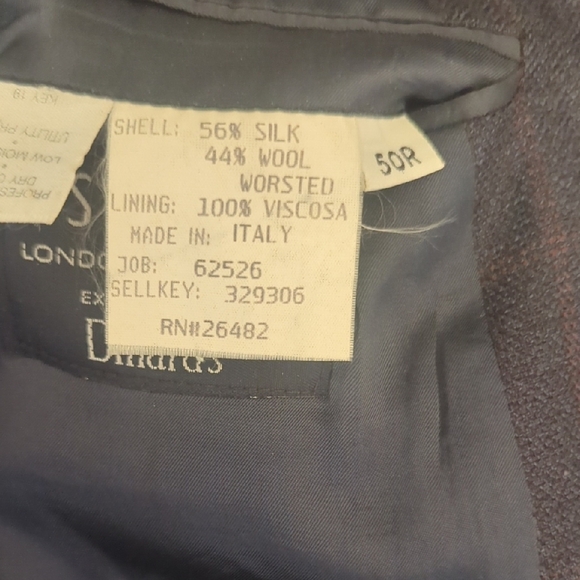 Austin Reed Blue with burgundy Blazer with Notched Lapel and Regular Fit - Picture 3 of 5